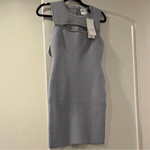 Herve Leger Gray Cutout Mini Dress